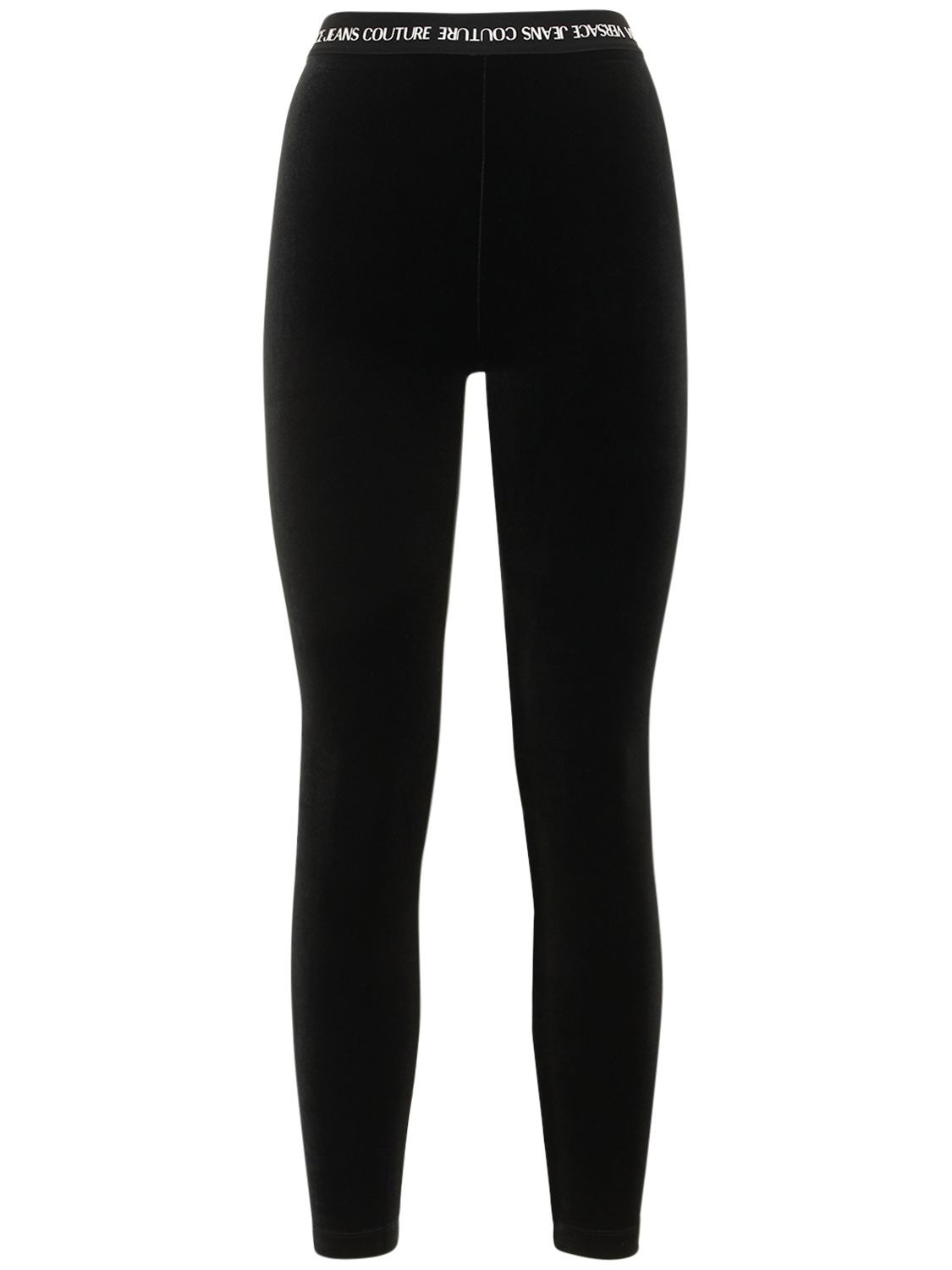Logo Stretch Velvet Leggings | Luisaviaroma