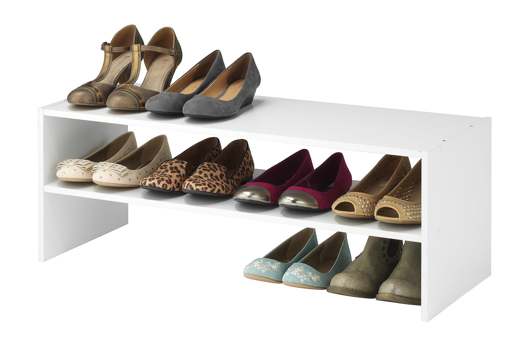 Whitmor Stackable 31" Extra Wide 2-Shelf Storage Organizer, White | Amazon (US)