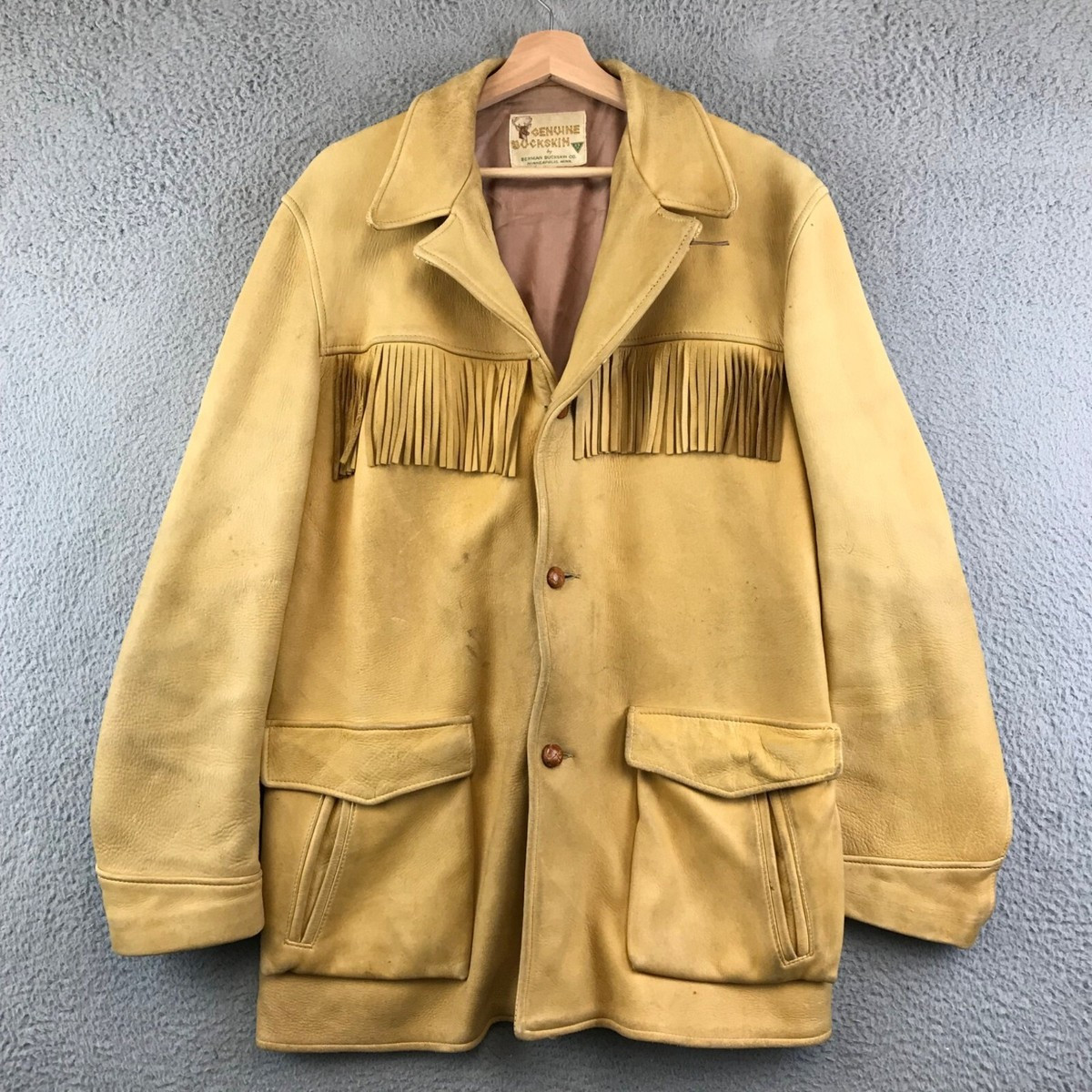 Vintage 60's Buckskin Fringe Leather Western Jacket size 44  | eBay | eBay US