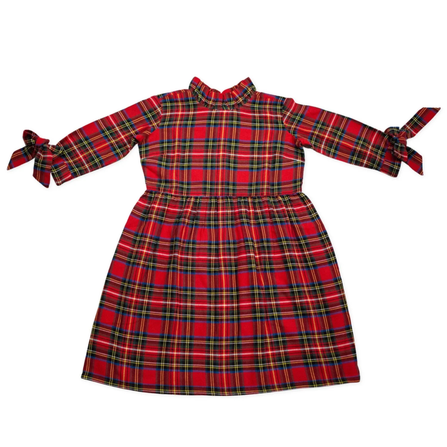 Judy Lanien Long Sleeve Dress in Red Multi Plaid — Elizabeth Wilson | Elizabeth Wilson Designs