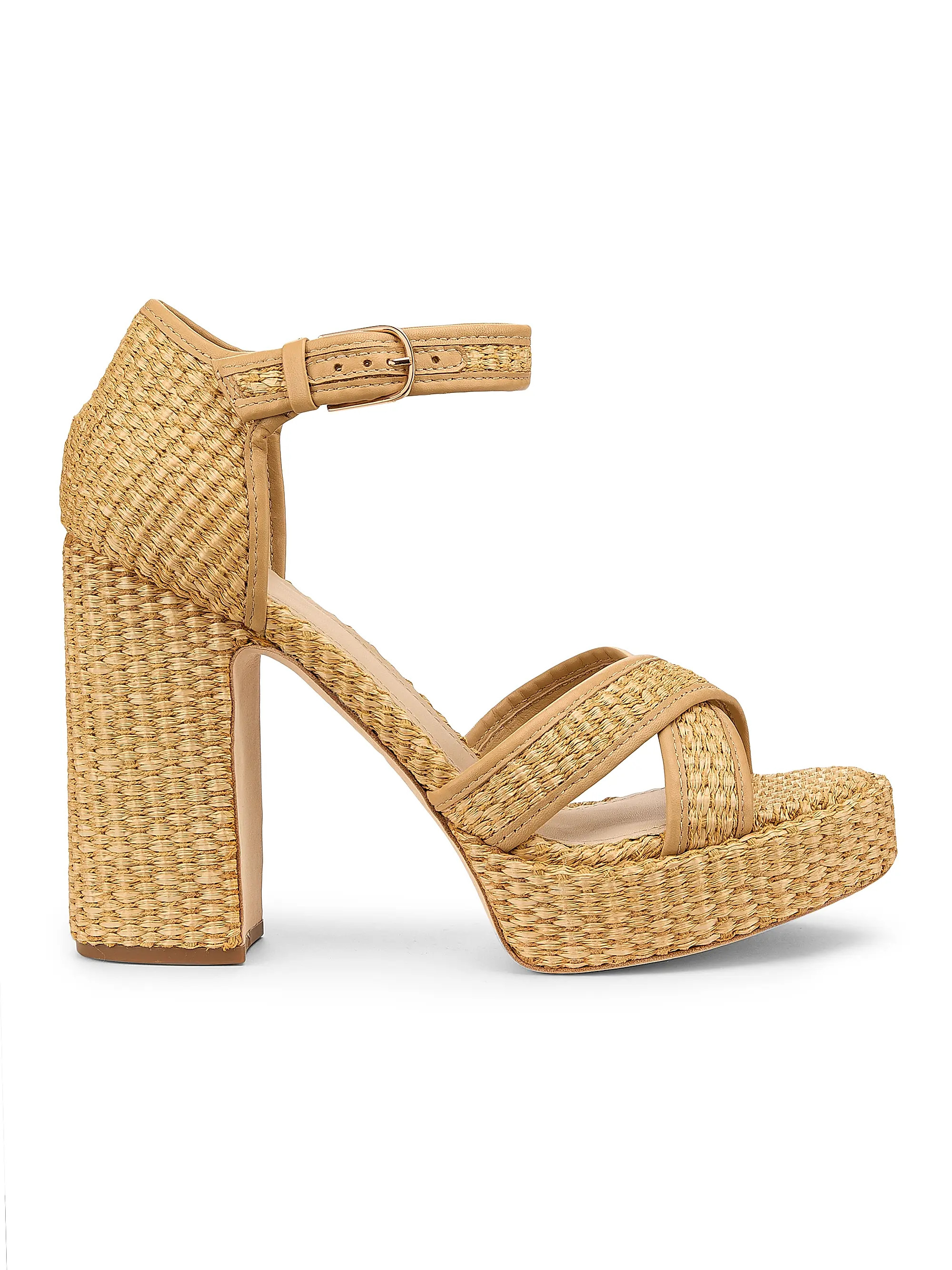 22élevé 115MM Raffia Platform Sandals | Saks Fifth Avenue | Saks Fifth Avenue