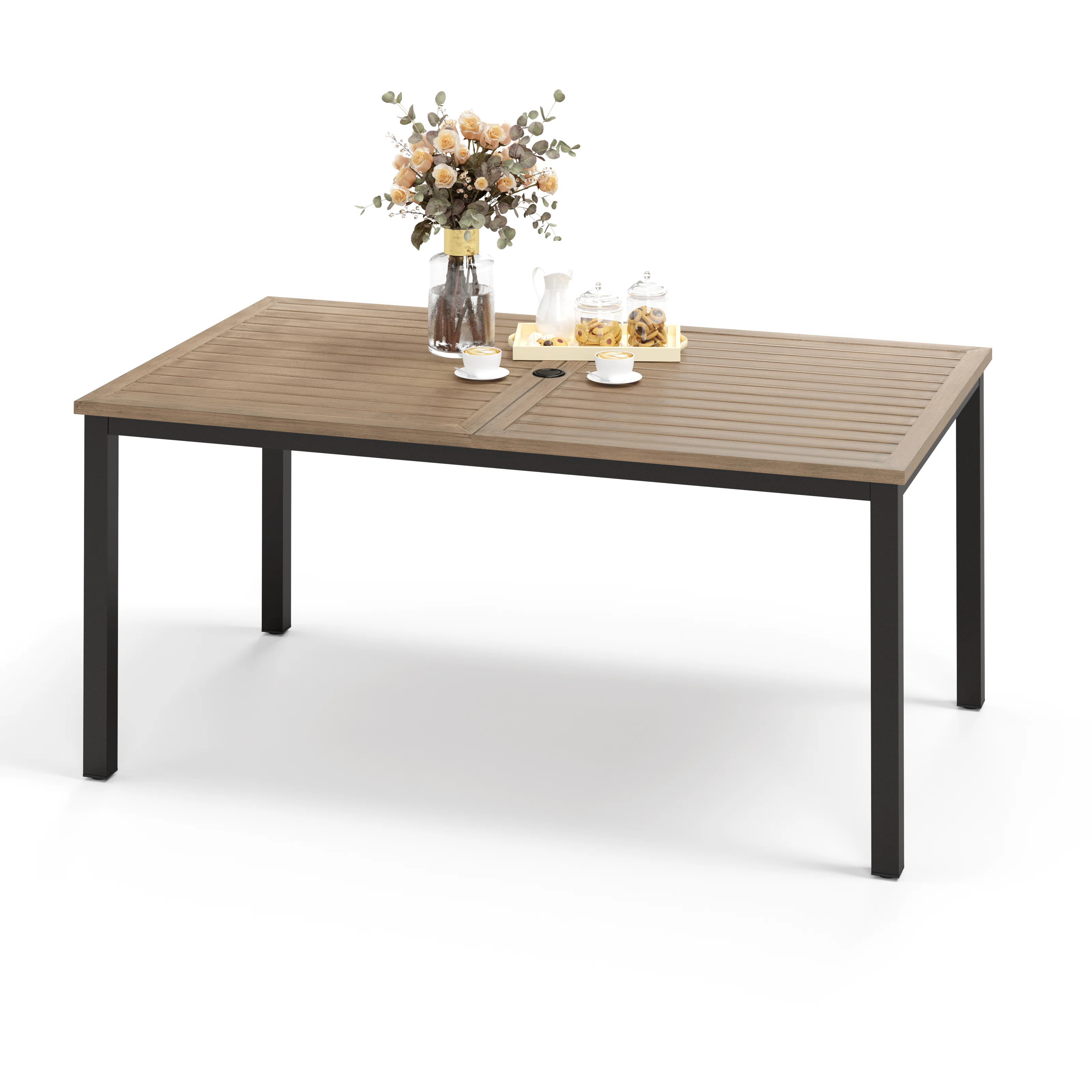 Aury Rectangular Steel Outdoor Dining Table | Wayfair North America