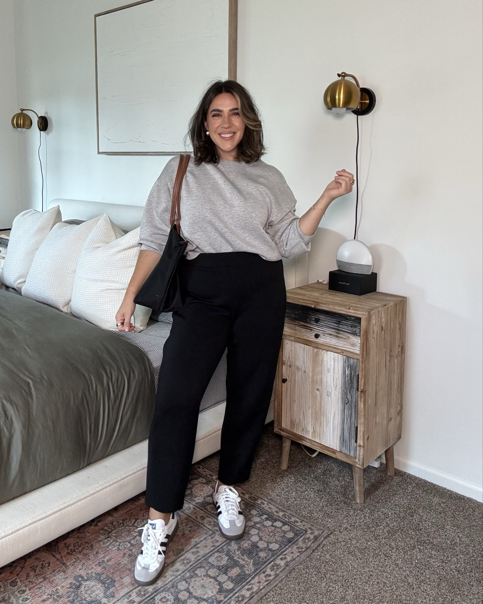 The softest and most comfy elevated lounge outfit. The pants are technically barrel but you can’t even tell - they’re so flattering and perfect for elevating or dressing down. I wear a size L regular length. I’d say they’re TTS! If you’re in between like me go up. The top is a size L.  Code NINAXSPANX for 15% off. 

#LTKMidsize #LTKWorkwear #LTKActive