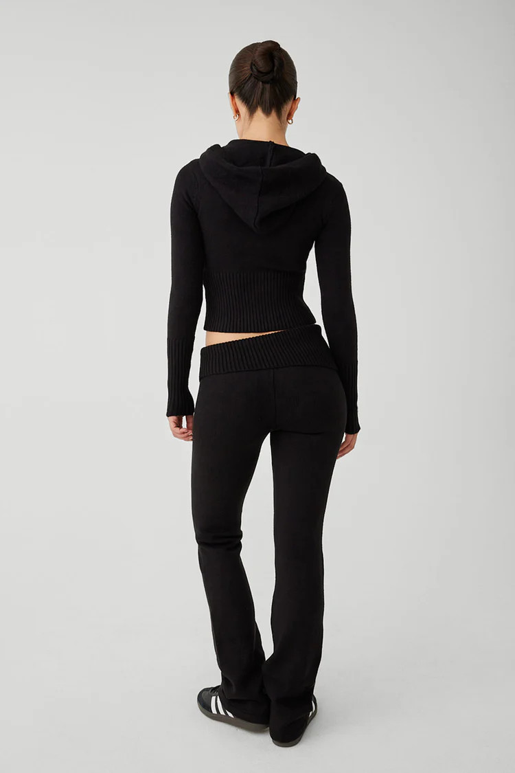 Fleur Cloud Knit Low Rise Pant - Black | Frankies Bikinis