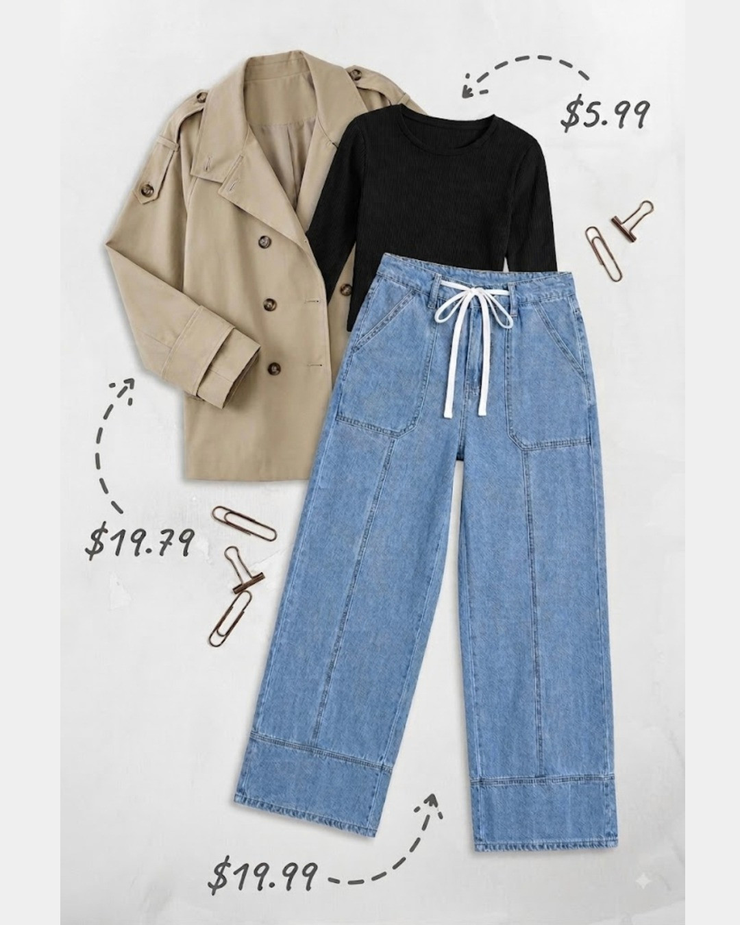 Fall inspo to get us in the mood.🍁🍂

fall outfits over 40, cropped trench coat jacket, black long sleeve tops, drawstring elastic waist jeans denim pants 

 #LTKootd #LTKSeasonal #LTKOver40