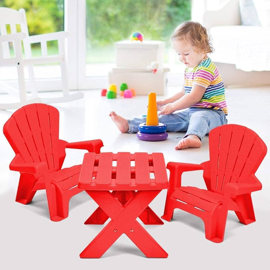 Costzon Kids Table and Chair Set, Outdoor Toddler Activity Table and Adirondack Chairs for Picnic... | Amazon (US)