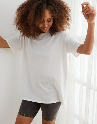 Aerie Oversized Distressed Boyfriend T-Shirt | American Eagle Outfitters (US & CA)