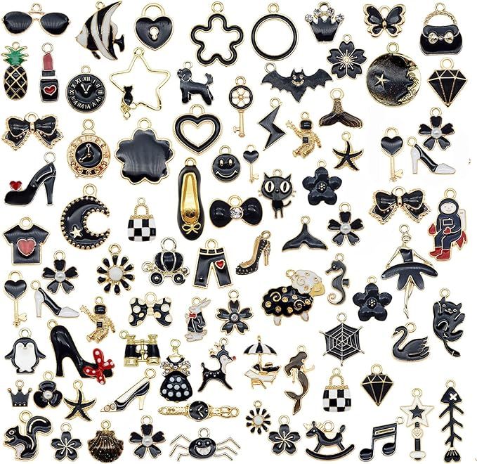 30pcs Mixed Enamel Charms Pendants for Jewelry Making Bulk lot Necklace Earrings Bracelet Craft F... | Amazon (US)