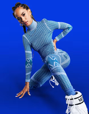 ASOS 4505 ski base layer roll neck long sleeve top in retro graphic print | ASOS (Global)