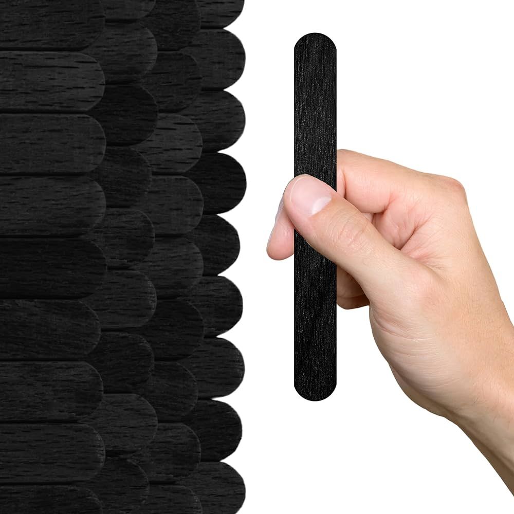 200PCS Black Wood Craft Sticks – 4,5 Inch Jumbo Popsicle Sticks for Crafts Black Popsicle Stick... | Amazon (US)