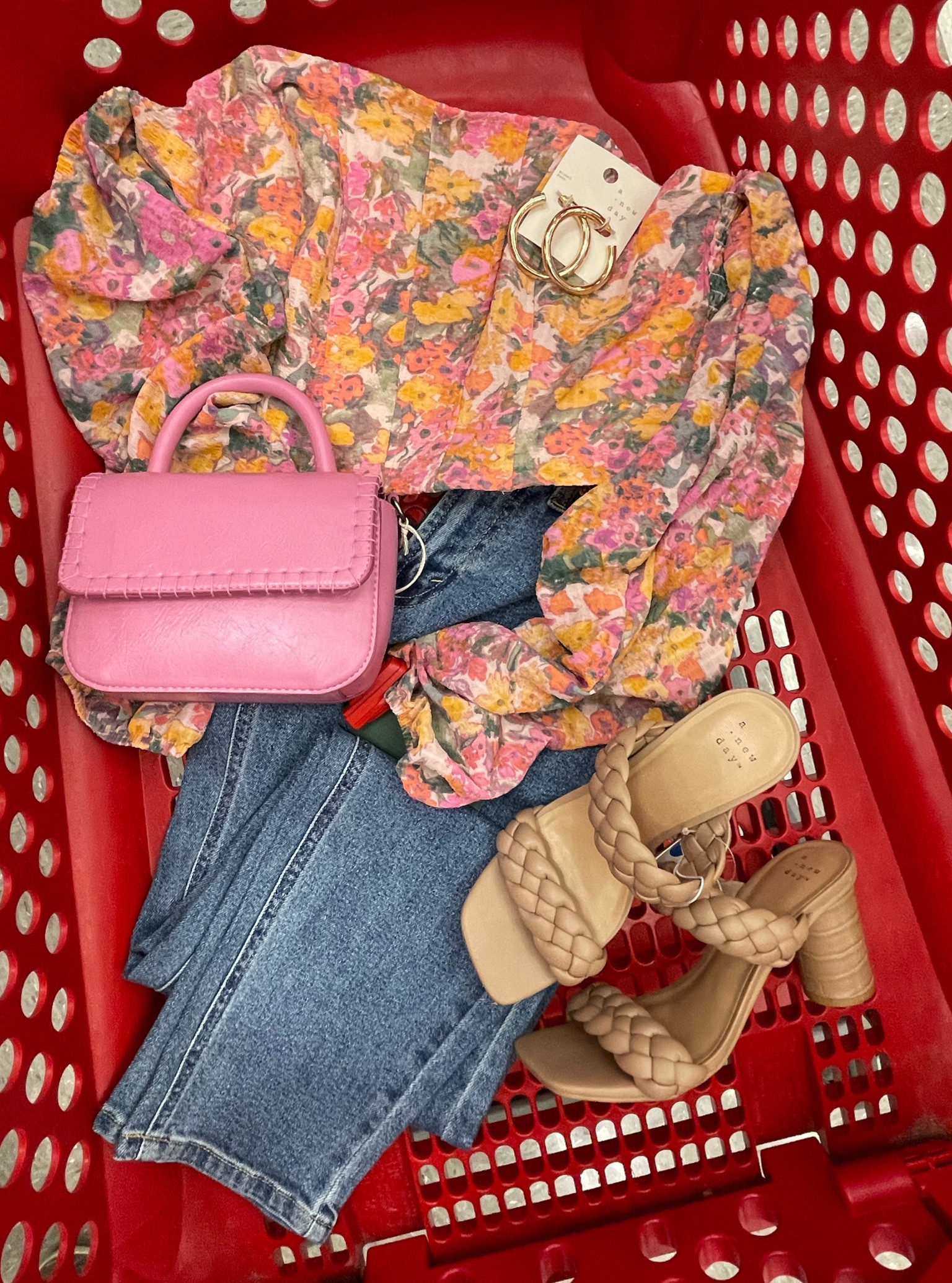 New spring outfit inspo from newest reel on IG . Top & shows TTS. Shoes are a Dolce Vita dupe 

#LTKSeasonal #LTKshoecrush #LTKitbag