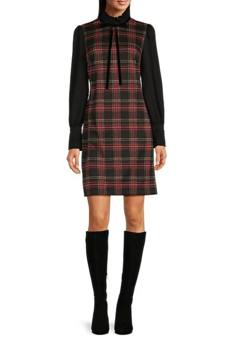 Red plaid dress with black sleeves, vintage style, Christmas dress, plaid dress, holiday outfit, holiday party dress

#LTKstyletip #LTKSeasonal #LTKHoliday