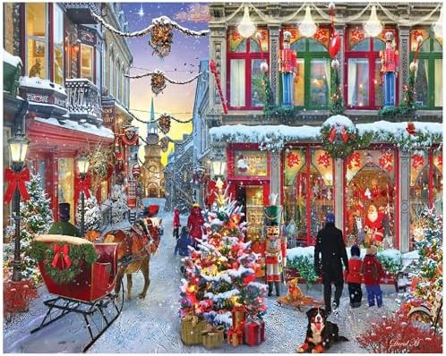 White Mountain 1000 Piece Jigsaw Puzzle Winter Christmas Holiday Puzzles for Adults and Kids 24"x... | Amazon (US)