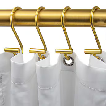 allen + roth Brushed Gold Stainless steel Single Shower Curtain Hooks 12 -Pack | Lowe's