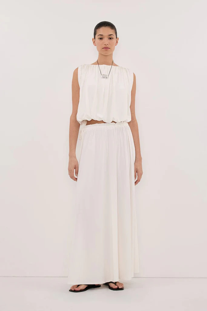 AVA OFF WHITE SLEEVELESS MODAL BLEND TOP | DISSH