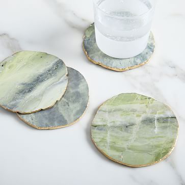 Onyx Marble Coasters (Set of 4) - Chartreuse | West Elm (US)