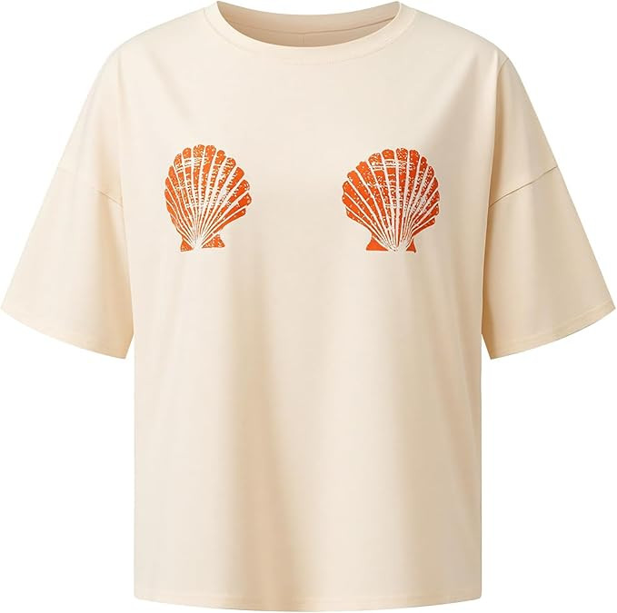 Y2k Womens Oversized Tees Fruit Sea Life Graphic Print Vintage Aesthetic Baggy T Shirts Tops Teen... | Amazon (US)