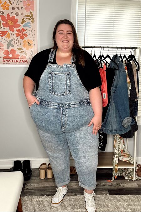 Plus Size Overalls from Target! These are available in sizes 16-30W! I bought them in the 28 and 30 to see which gave me the fit I prefer, and I ultimately went with the 30! These do have some stretch in them, but I wanted the fit a little more relaxed in the leg! 

#LTKstyletip #LTKcurves #LTKSeasonal
