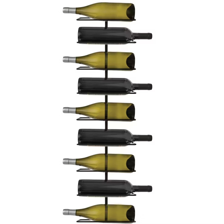 True Align Wall-Mounted Wine Rack, Holds Nine Standard Wine Bottles, 37.75" x 9.75" | Target