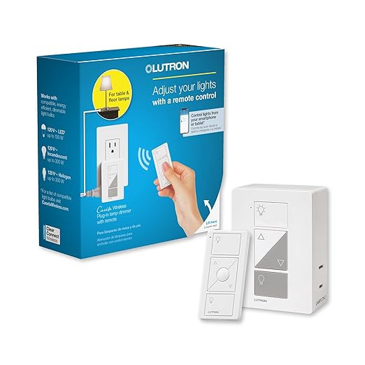 Lutron Caseta Single-Pole/3-Way Smart Lighting Lamp Dimmer and Remote Kit | P-PKG1P-WH | White | Amazon (US)