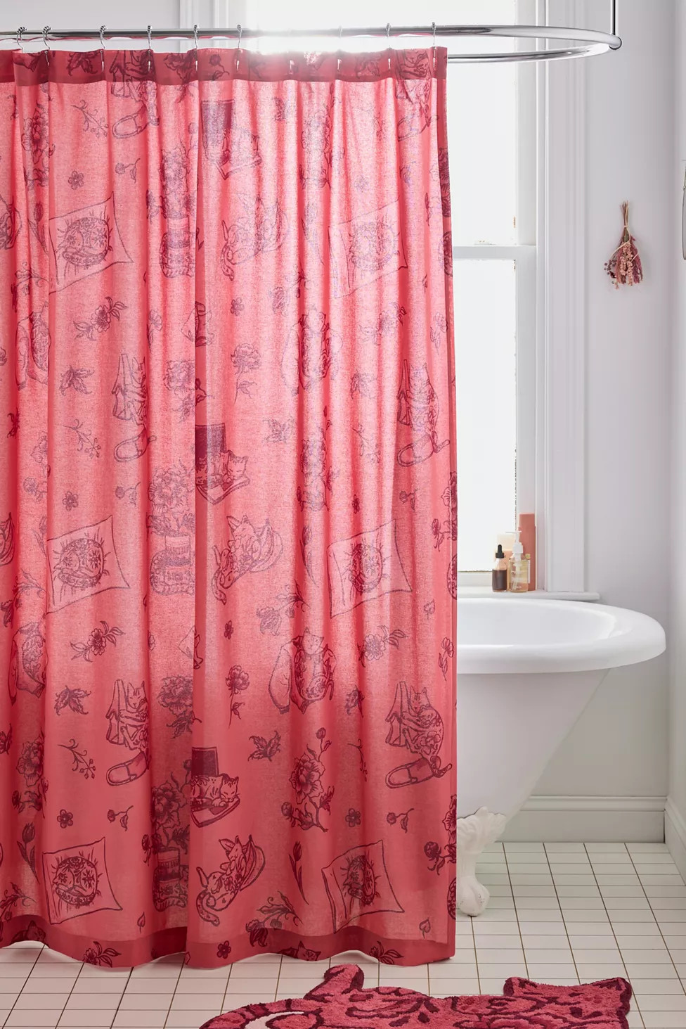 Delft Cat Shower Curtain | Urban Outfitters (US and RoW)
