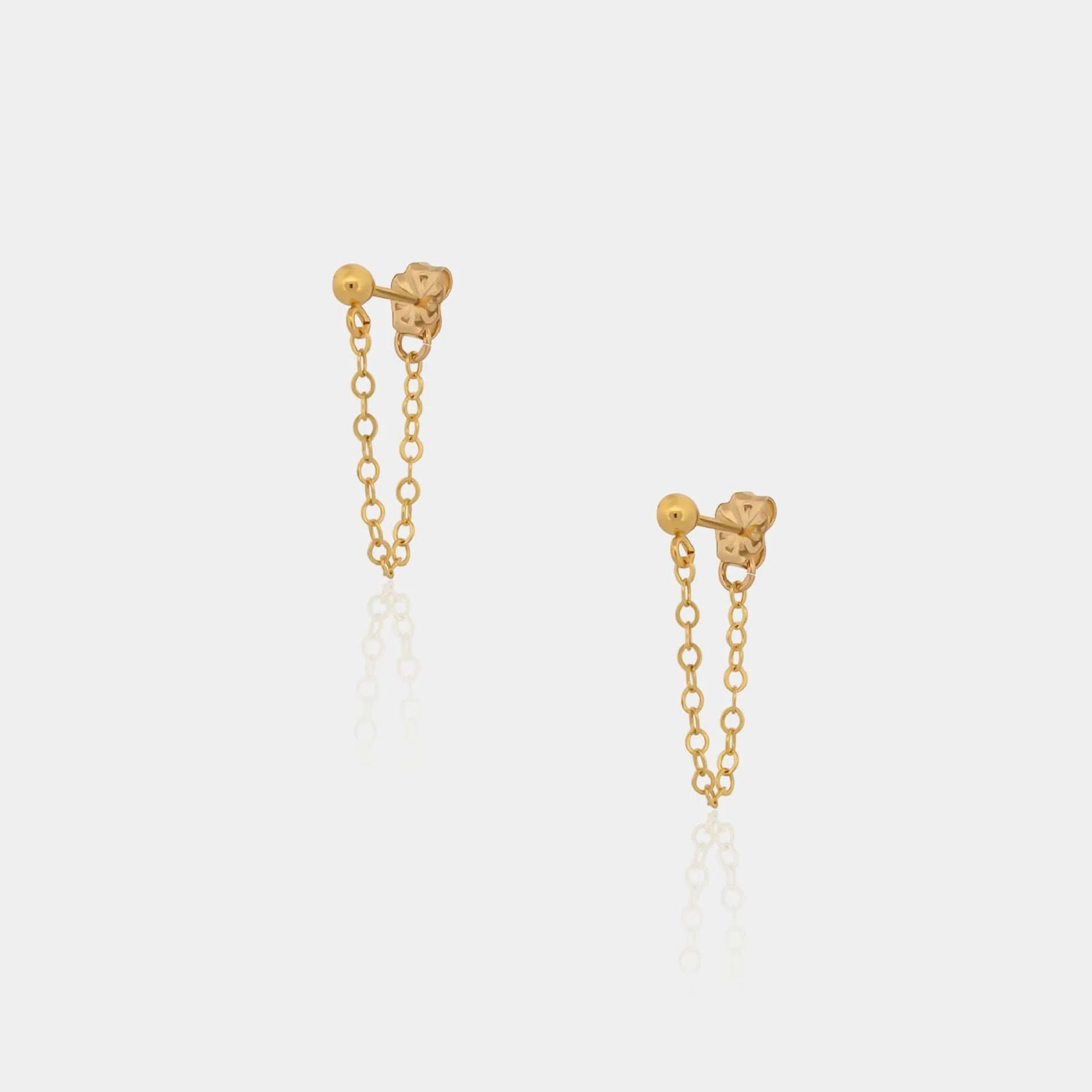 Chain Bead Stud Earring | LINK'D THE LABEL