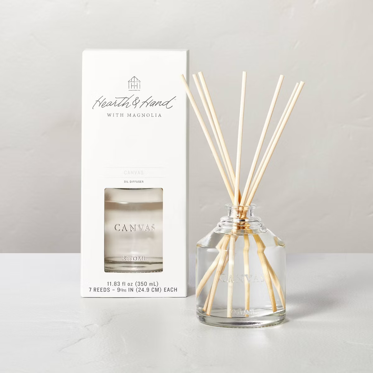 11.83 fl oz Canvas Oil Reed Diffuser - Hearth & Hand™ with Magnolia: Glass Bottle, Fresh Linen ... | Target