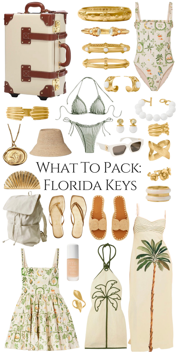 Heading on a tropical vacation? Let this Florida Keys packing guide inspire your warm weather spring break trip, honeymoon, anniversary getaway, or trip to the beach. Bikinis, suitcases, jewelry, one piece swimsuits, sandals, dresses, coverups, and more! #vacation #springbreak #summer 

 #LTKSeasonal #LTKSaleAlert #LTKTravel