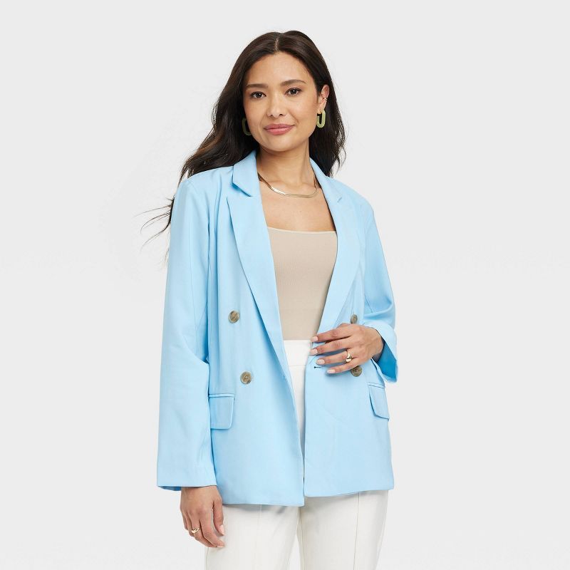 Women's Relaxed Fit Essential Blazer - A New Day™ Blue | Target