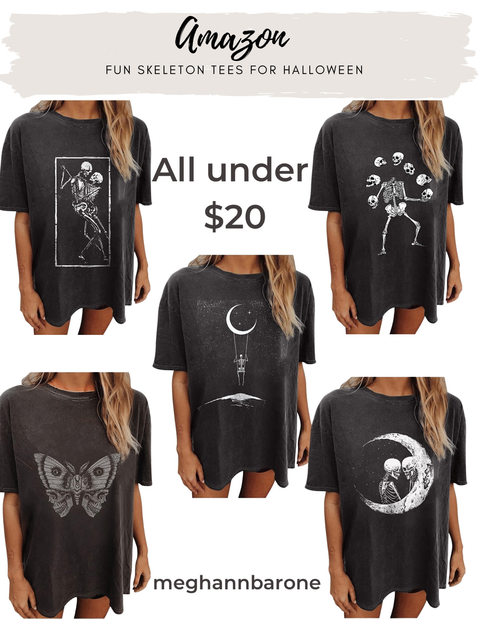 Cute and Fun skeleton oversize tees for Halloween! Comes in tons of graphics and all are under $20.

#LTKstyletip #LTKunder50 #LTKHalloween
