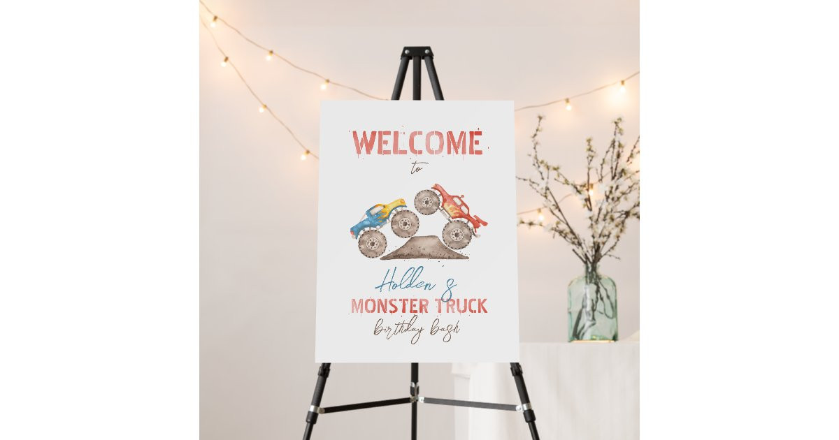 Monster Truck Birthday Welcome Sign | Zazzle | Zazzle
