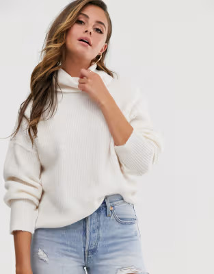 ASOS DESIGN fluffy sweater with cowl neck in recycled blend | ASOS US