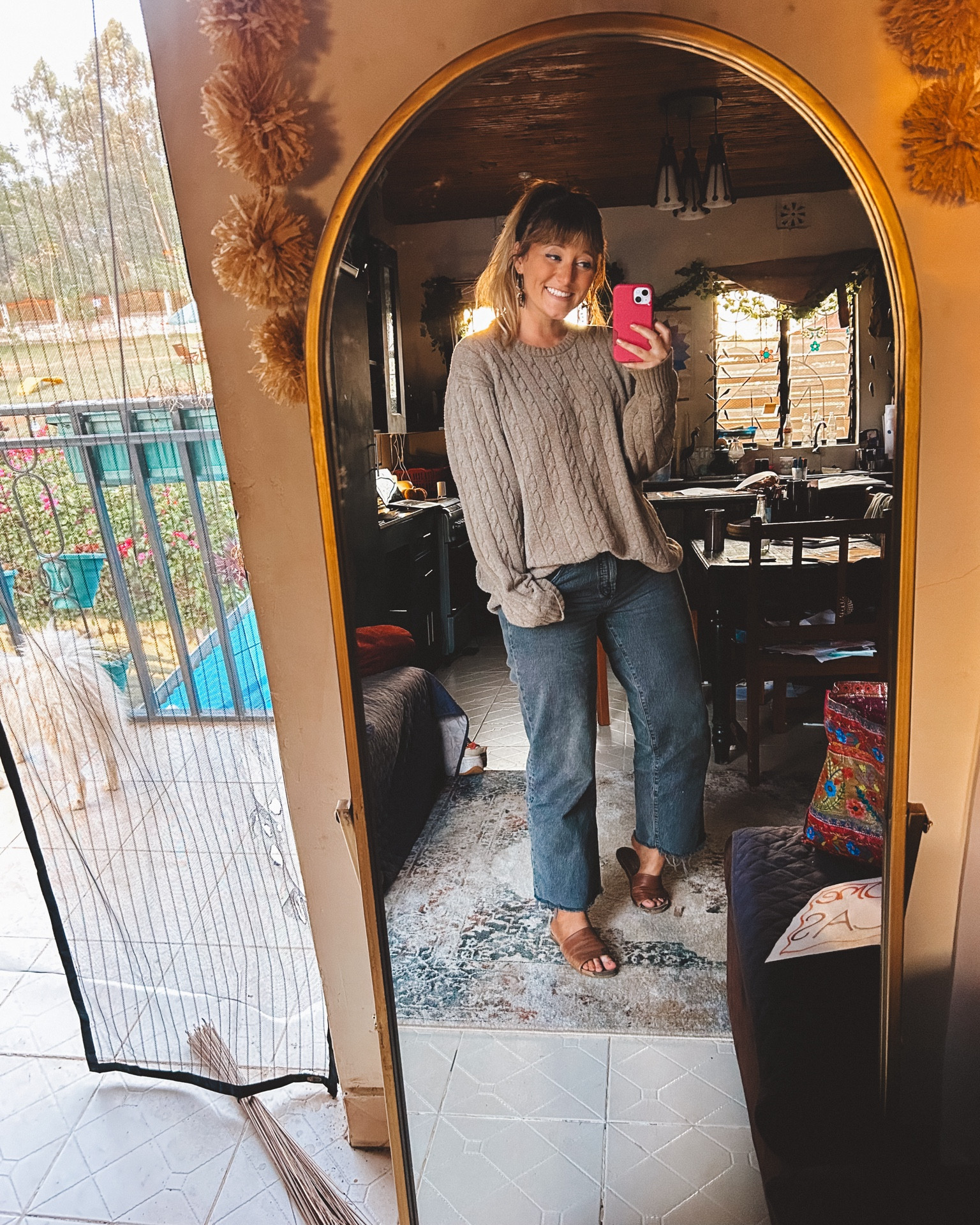 Cozy vibes for a laid-back day in my favorite chunky knit sweater and comfy wide-leg jeans (that I cut to shorten a few weeks ago). 🍂 Whether I’m teaching art or just enjoying a quiet afternoon here on campus in Kenya, these relaxed pieces keep me feeling atleast a little put together. Plus, I’m obsessed with these easy brown sandals for an easy, breezy touch. ✨ Tap to shop the look!

#LTKhome #CozyOutfit #EffortlessStyle #FallVibes #ArtTeacherStyle #RelaxedLook

#LTKFallSale #LTKTravel #LTKMidsize