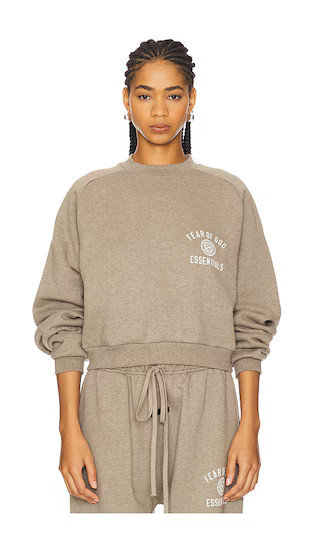 Cropped Crewneck Sweatshirt in Heather Gray | Revolve Clothing (Global)