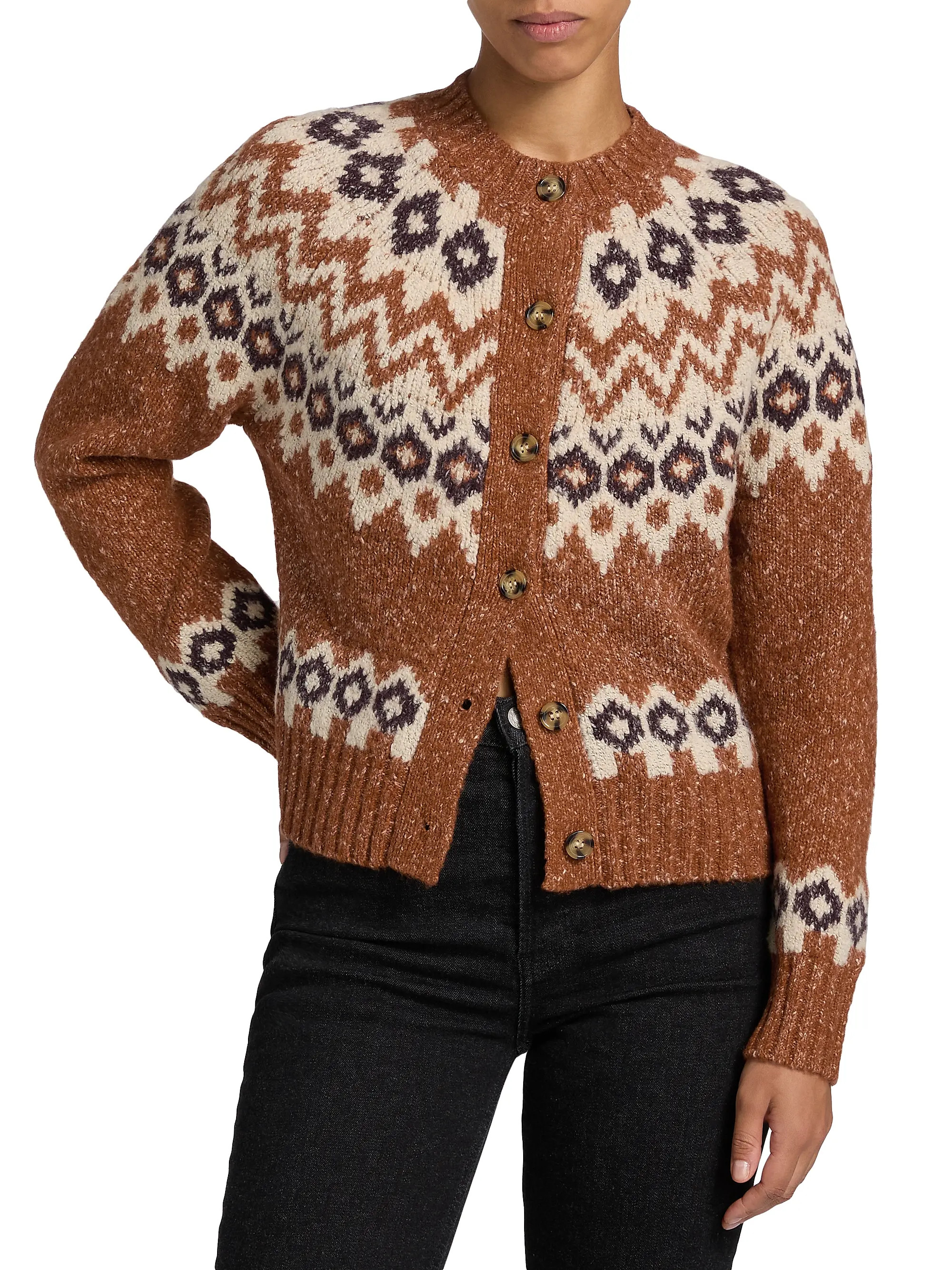Design History Fair Isle-Style Cardigan | Saks Fifth Avenue | Saks Fifth Avenue