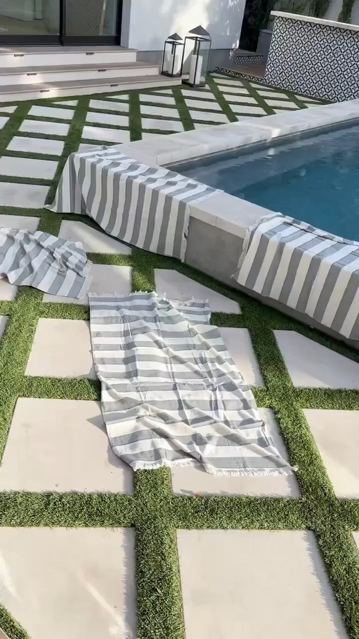 Dry and display your pool towels with this easy solution. I have this rack on both sides of my patio and it keeps everything nice and tidy! Linking these fabulous pool towels( I like to have one pattern only) and my outdoor patio furniture. 
Backyard pool design tips 
Follow liveloveblank for more 
#LTKHome #LTKKids #LTKSeasonal

#LTKmomlife #LTKOver40 #LTKU

#LTKdayinmylife
