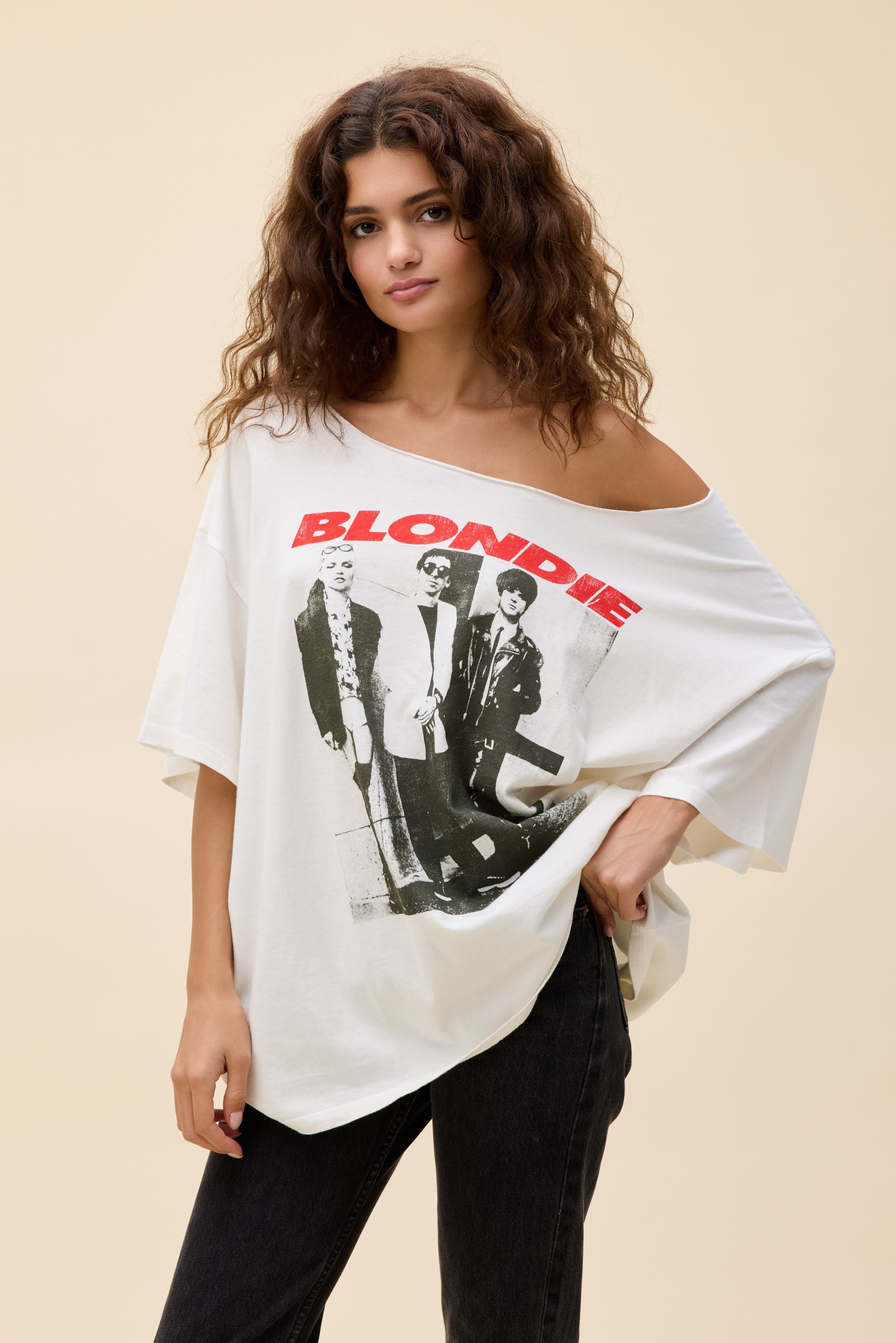 Blondie Self-Titled Off-The-Shoulder OS Tee | Daydreamer