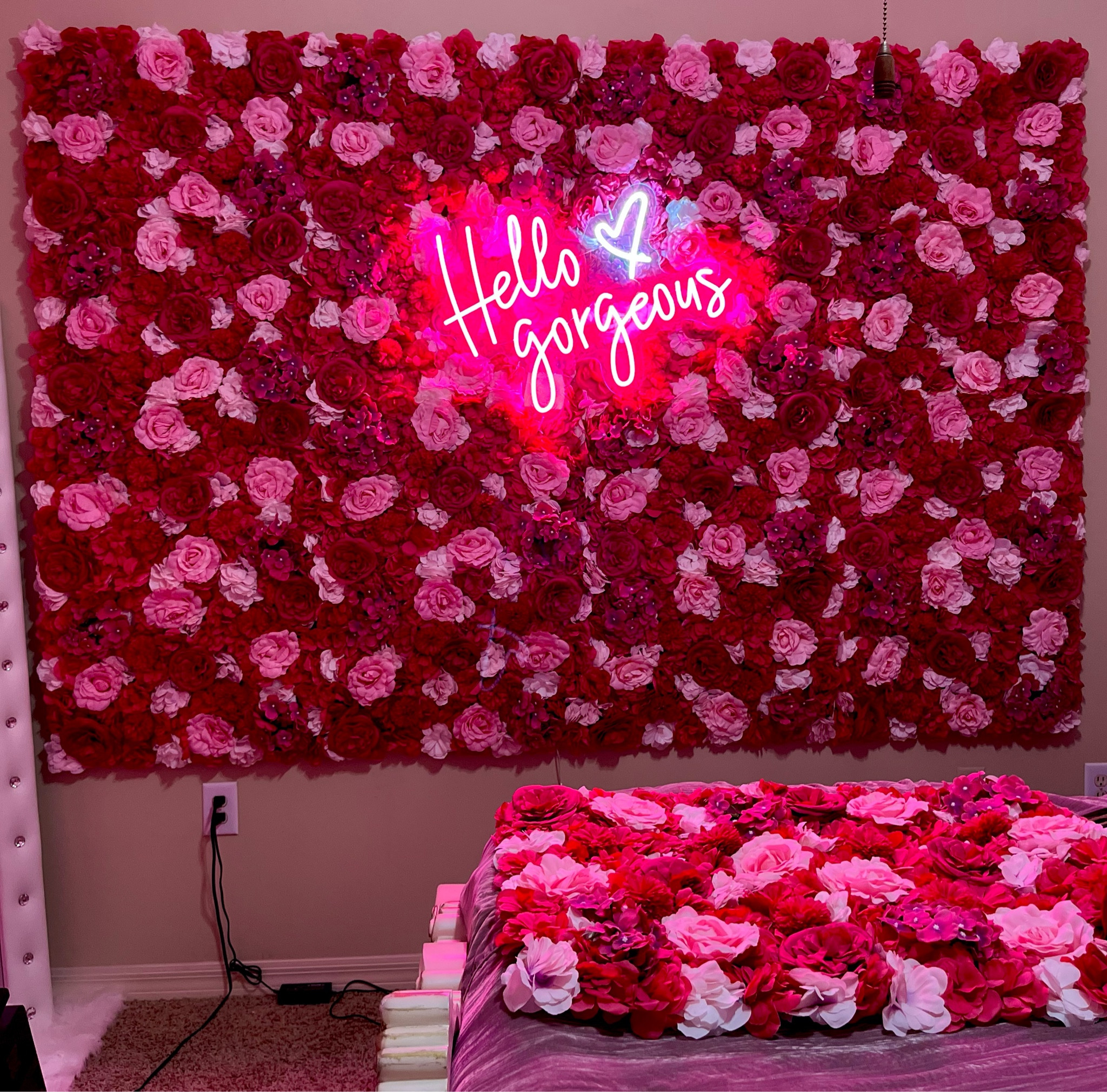 This show stopping flower wall looks rich and luxurious. The colors are bright and colorful. Perfect background for pictures, and ambience to any room. 

#LTKVideo #LTKhome