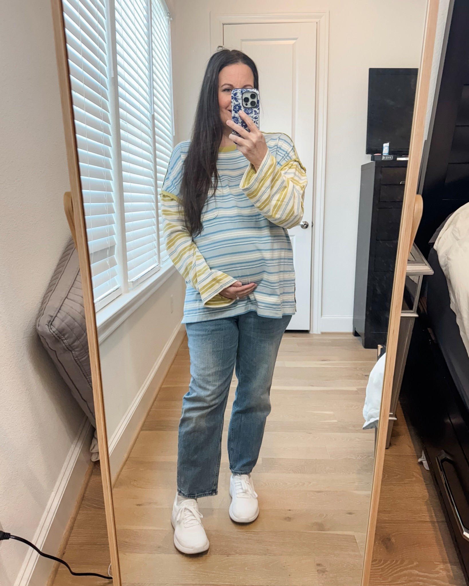 This easy winter outfit has been one of my favorite go-to looks lately. If you’re looking for a comfortable casual outfit that still feels put together, this one is such a winner. I styled a striped oversized t-shirt (also works as a classic striped shirt) with the best maternity jeans for a flattering, supportive fit that’s truly bump friendly.

I finished the look with white slip on sneakers to keep it comfortable and practical for everyday wear. This is one of my favorite bump friendly outfits for errands, travel days, or just feeling cute and comfortable. Such an easy formula if you’re collecting casual fashion ideas you can wear on repeat.

Everything is linked below so you can shop this look easily



#LTKSeasonal #LTKBump #LTKFindsUnder100