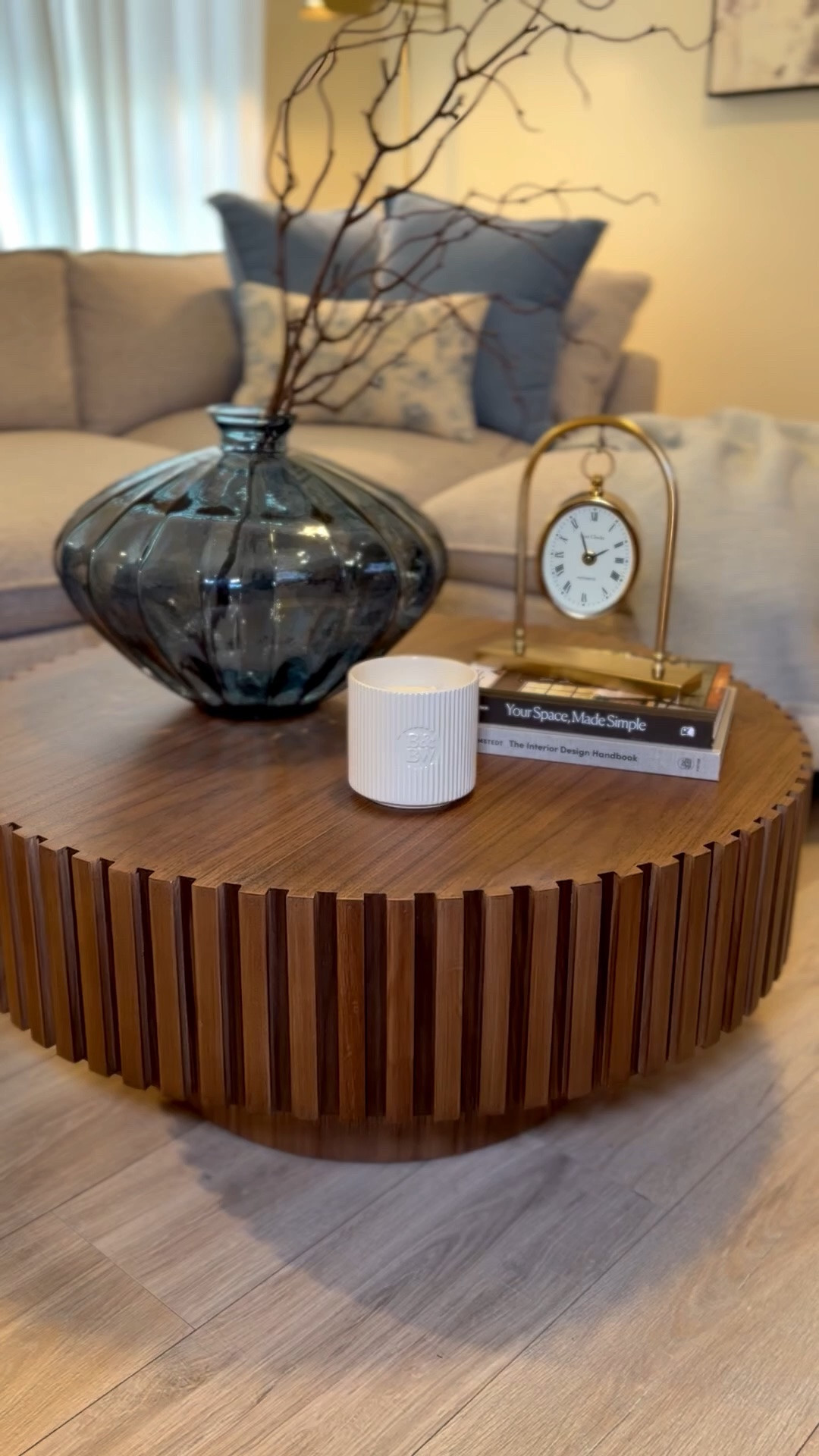 Coffee table and candle