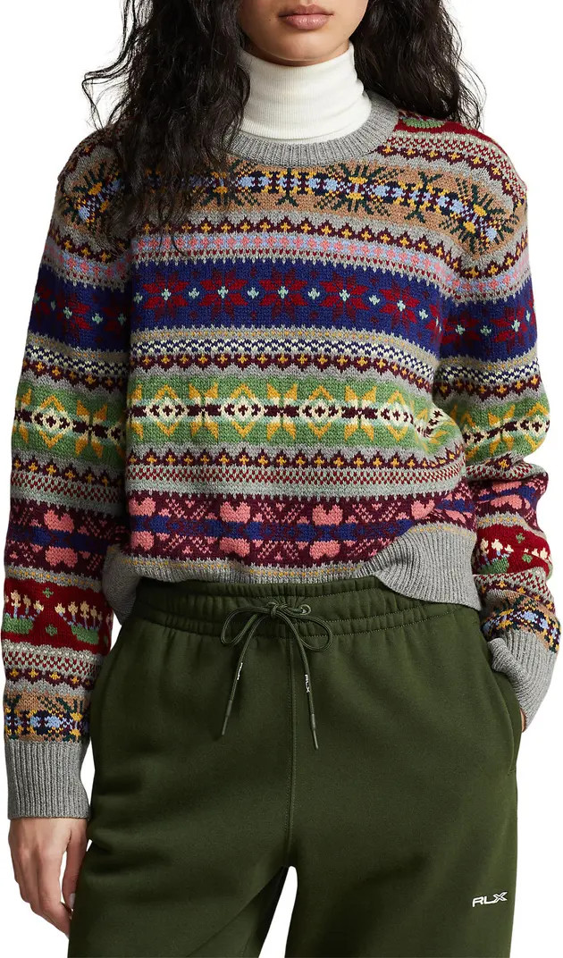 Ralph Lauren Fair Isle Wool Blend Crewneck Sweater | Nordstrom | Nordstrom