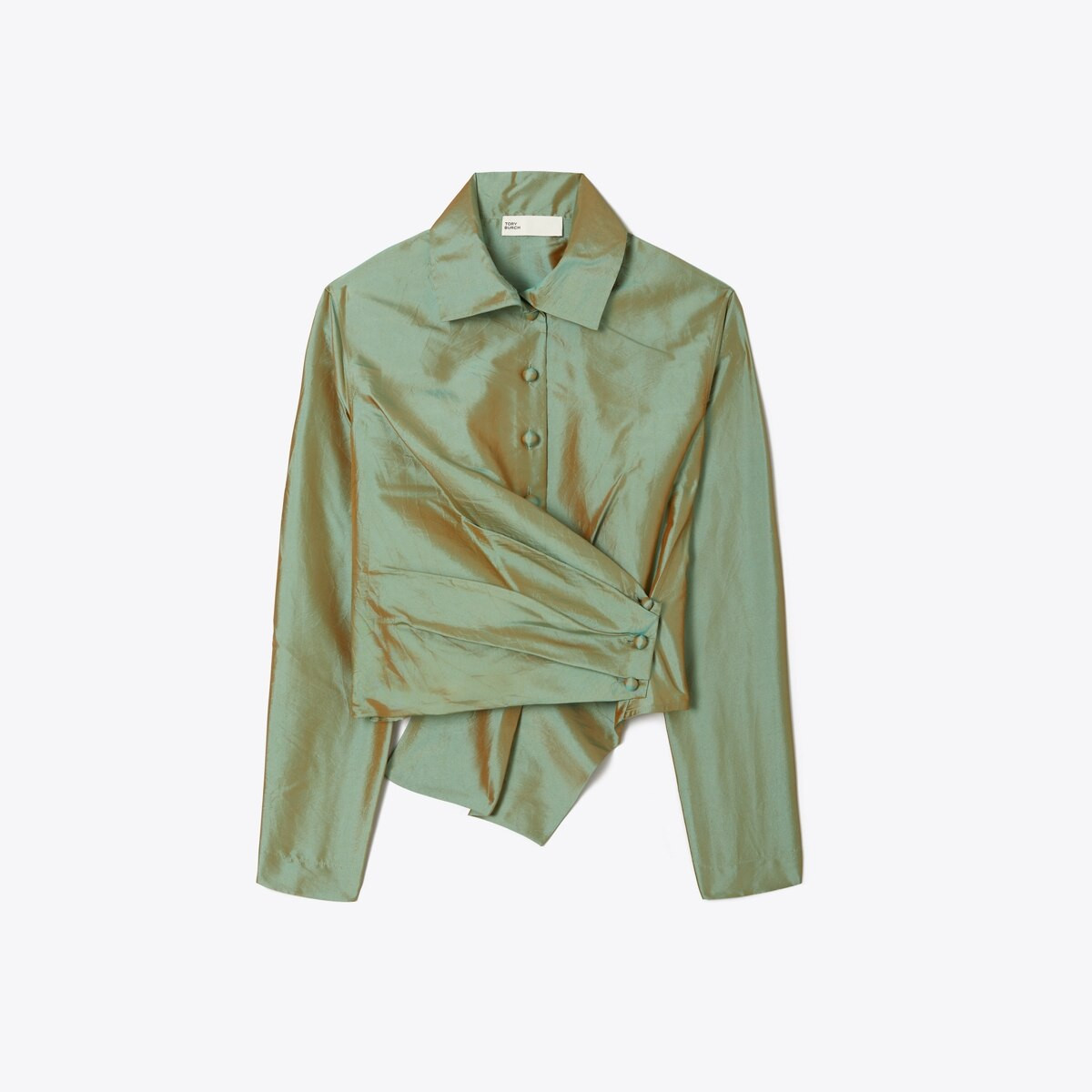 IRIDESCENT TAFFETA WRAP SHIRT | Tory Burch (US)
