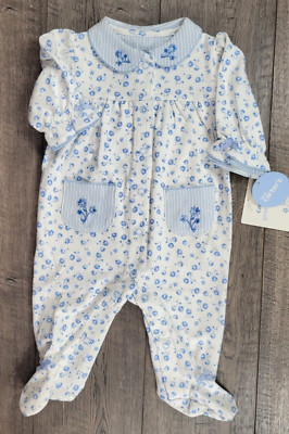 Baby Girl Clothes New Vintage Carter's 3 Month Pretty Blue Footed Outfit  | eBay | eBay US