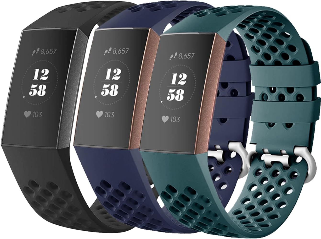 3 Pack Bands for Fitbit Charge 3/Fitbit Charge 4，Women and men - breathable sports wrist strap ... | Amazon (US)