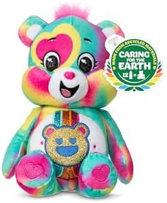 Care Bears 9" Glitter Good Vibes Bear - Tie-Dye Multicolored, Made from Recycled Materials! – G... | Amazon (US)