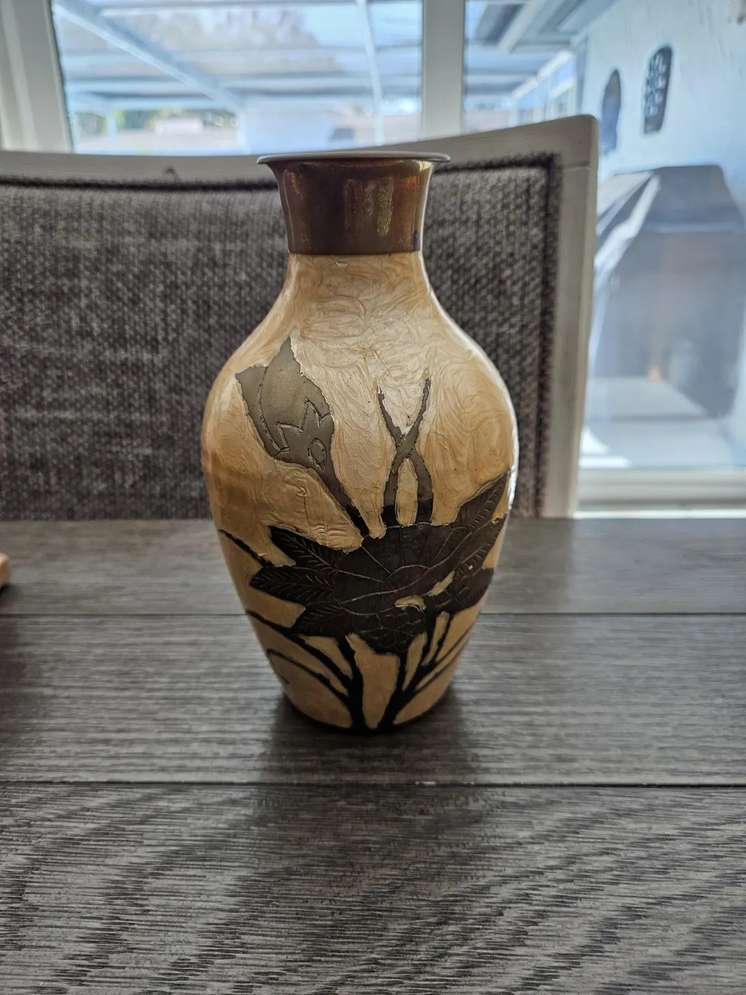 Vintage Brass Vase - Cloisonne Enamel Floral Decor | Etsy (US)