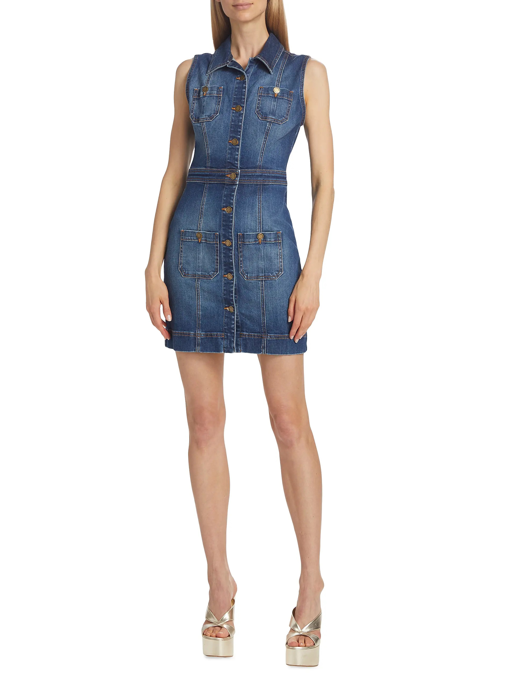 Shop Ramy Brook Juliet Denim Sleeveless Minidress | Saks Fifth Avenue | Saks Fifth Avenue
