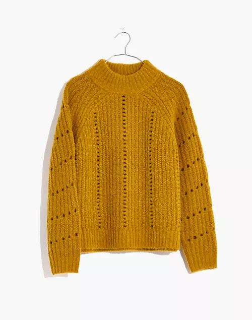 Pointelle Mockneck Pullover Sweater | Madewell