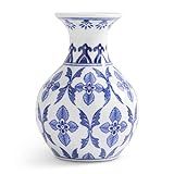 K&K Interiors 16218A-2 6 Inch W Floral Cross Porcelain Bud Vase, White and Blue | Amazon (US)
