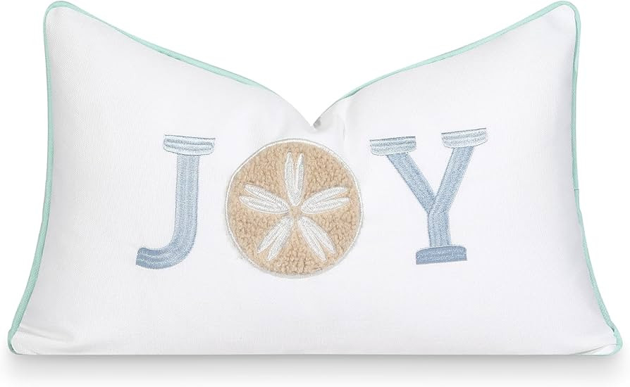 Hofdeco Premium Christams Coastal Patio Indoor Outdoor Lumbar Pillow Cover Only, 12"x20" Water Re... | Amazon (US)